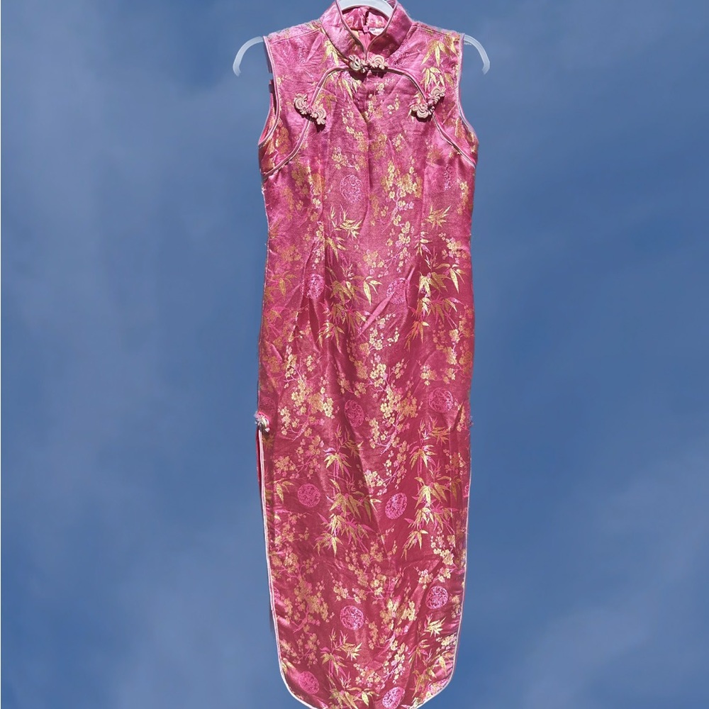 Pink jacquard dress size medium